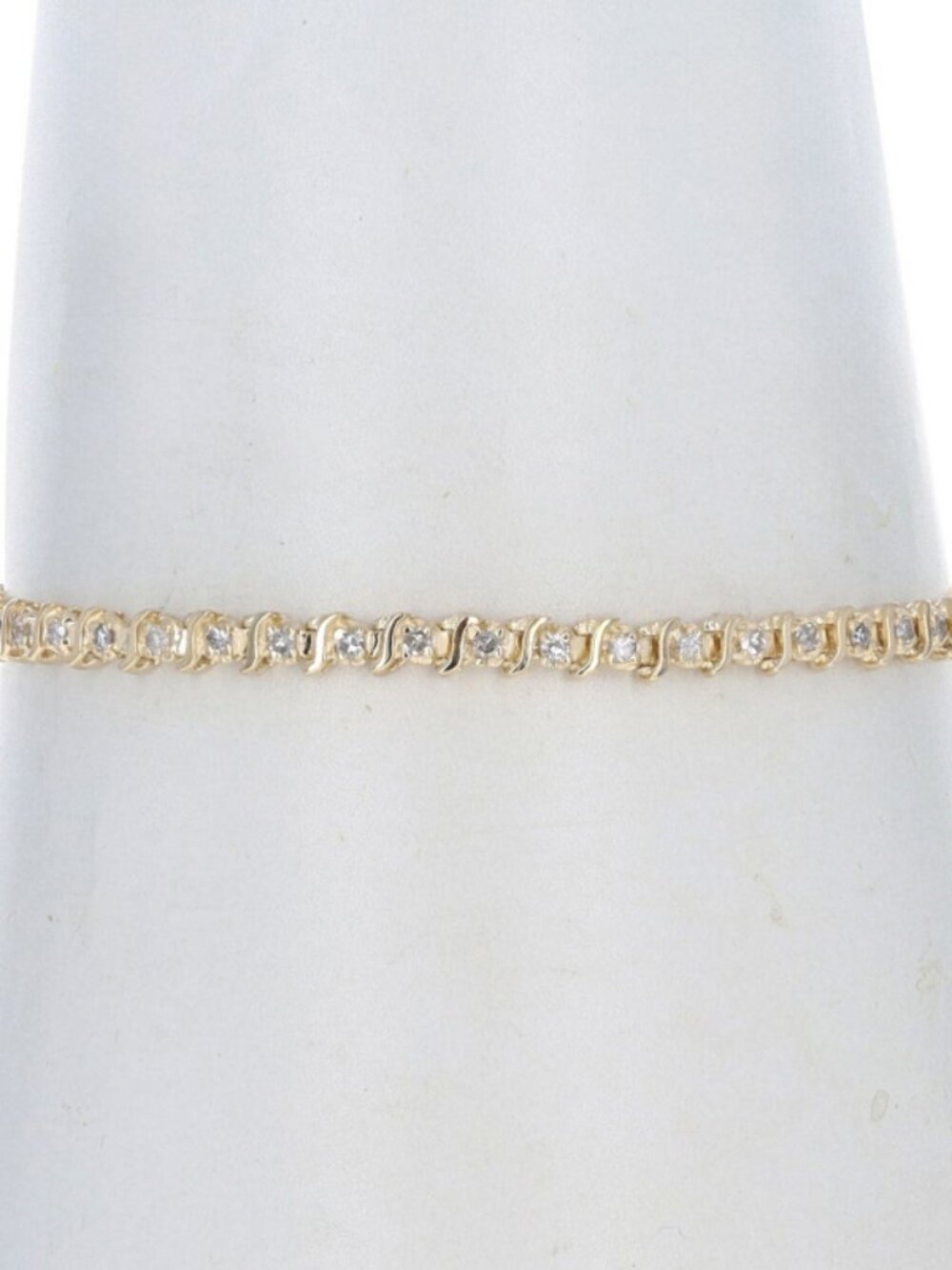 Yellow Gold Diamond Tennis Bracelet 7" - 14k Single Cut 1.00ctw